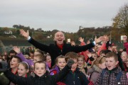 Ray Darcy with children from St Josephâs Primary, Glanmire, Cork