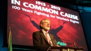 Press Gerry Adams addressing 1913 Lockout event in Mansion House