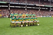 A view of the Kerry Gaelic Football team, just prior to the All-Ireland Senior Football Final (1978).  CLOCH NA CARN, RTE ONE. 