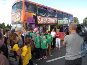 Presenter Ivan Minnock at the Shakedown Bus in Carrick On Shannon. SHAKEDOWN THE TOWN, RTE TWO 