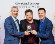 Colm Crowley, Barry Donnellan and Derek Mooney , Documentary Award winner for 'Secrets of the Irish Landscape' at the 2014 New York Festivals International TV and Film Awards