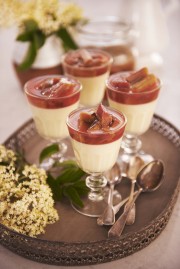 Rachel Allen: All Things Sweet elderflower cream with poached rhubarb