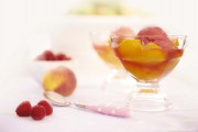 RACHEL ALLEN: ALL THINGS SWEET Ep 3 poached peaches, raspberry sherbert