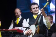 Knockmore Céilí Band, winners of the Ceílí Band Compeititon, on stage at the Gig Rig, Fleadh Cheoil 2014 Sligo