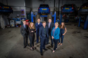 ORDINARY LIES, All main cast in the car garage. PETE (Mackenzie Crook), BETH (Jo Joyner), RICK (Shazad Latif), MIKE (Max Beesley), MARTY (Jason Manford), KATHY (Sally Lindsay), TRACY (Michelle Keegan)