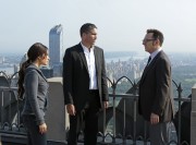 Person Of Interest - Sarah Shahi as Sameen Shaw, Jim Caviezel as John Reese and Michael Emerson as Harold Finch.Person of Interest 4, ep. 2 