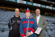 All Ireland Day David Coldrick the referee, Michael Joyce from the Artane Band and Joe Rock Pic Paul Sharp/SHARPPIX