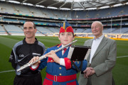 All Ireland Day are David Coldrick the referee, Michael Joyce from the Artane Band and Joe Rock Pic Paul Sharp/SHARPPIX