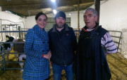 (07)Ear to the Ground presenter Ella McSweeney with organic dairy farmers Gavin and Patrick Lynch(Tuesday 16th February)