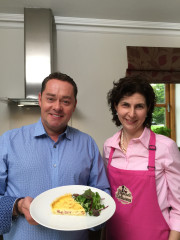 (08)Neven Maguire Healthy Home Chef(prog five, February 24th).Neven and Gluten free baker Denise O'Callaghan in kitchen