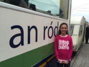 Áine Ní hAlmhuráin outside RTÉRnaG Ródaí