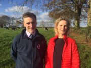 (47) Ear to the Ground presenter Helen Carroll with Philip Kenny of Farm Relief Services (Programme three, Thursday November 23rd)