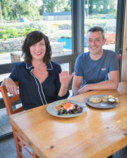 (11)GROW COOK EAT presenters Karen O'Donohoe and Michael Kelly tasting potatoes(prog one)