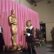 Barbra Streisand with her Oscar for Funny Girl