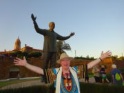 Francis Brennan's Grand Tour - Francis Brennan in Joburg at the Mandela statue in Pretoria Mandella