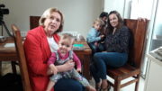 Mary McAleese's Modern Family MARY AND THORBURN FAMILY SKERRIES Layla on Marys knee mum Kate dad Paul and son Tiernan