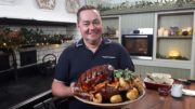 Neven's Kilkenny Christmas. Programme One. Neven Maguire with his Christmas roast in the kitchen in Kilkenny Castle Tea Room