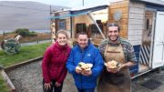 Neven with Kim Young and Reinalso Seco of the Mi. Neven's Irish Seafood Trails,(new series)programme one. Wednesday January 9th 2019, RTÉ One.