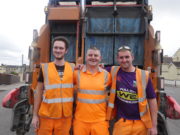 Ryan Gould, Jonathan Dennehy, and Ivan Hegarty who drive a Country Clean bin lorry in Cork