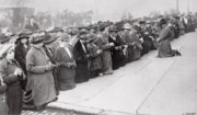 The Irish Revolution: Citizens Kneeling to Pray in City of Dublin