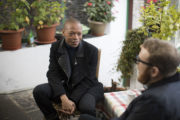 Nakhane in conversation with presenter Huw Stephens at Other Voices 2018.