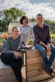 GROW, COOK EAT, (new series, programme six), Wednesday April 17th, RTÉ One. Chef Katie Sanderson(left) with presenters Karen O'Donohoe and Michael Kelly