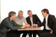 RTÉ gaelic football analysts (2005) (L-R) Joe Brolly, Pat Spillane, Michael Lyster and Colm O'Rourke The Sunday Game Image Ref. No. 3048/042