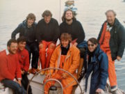 DOC John O Donnell and the Crew of Sundowner after the Fastnet Race 1979