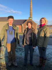 Wexford Geese - Helen Carroll at the Wexford Wildfowl Reserve with Conservation Ranger, Dominic Berridge and Ciara O'Mahony of NPWS