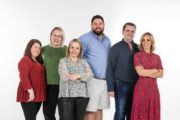 Operation Transformation 2020 Leaders L-R Tanya Carroll,  Andrea Christopher Rea, Lorraine O'Neill, Barry Rea, Shane Farrell and presenter Kathryn Thomas