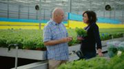 (14)GROW COOK EAT, new series, prog three. Wednesday April 1st, RTÉ One. Presenter Karen O'Donohoe with herb grower Tom O'Hanlon of O'Hanlon