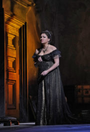 Anna Netrebko in the title role of Puccini's Tosca. Photo Ken Howard, Met Opera