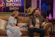 Emilia Fox and Lee Mack on the sofa - All Round To Mrs Brown's Season 4, TX 2