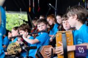 Young musicians on stage at Traidphicnic 2019