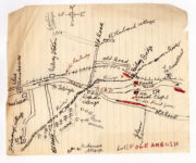 Hand-drawn map of Lispole Ambush site that accompanied James Fitzgerald's statement