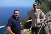 (39)Neven with Joe Holles at Son Moragues Estate where olive trees are cultivated in the traditional way(programme four)