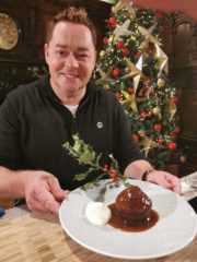 Neven with sticky gingerbread pudding (Neven's Christmas at Kylemore Abbey)